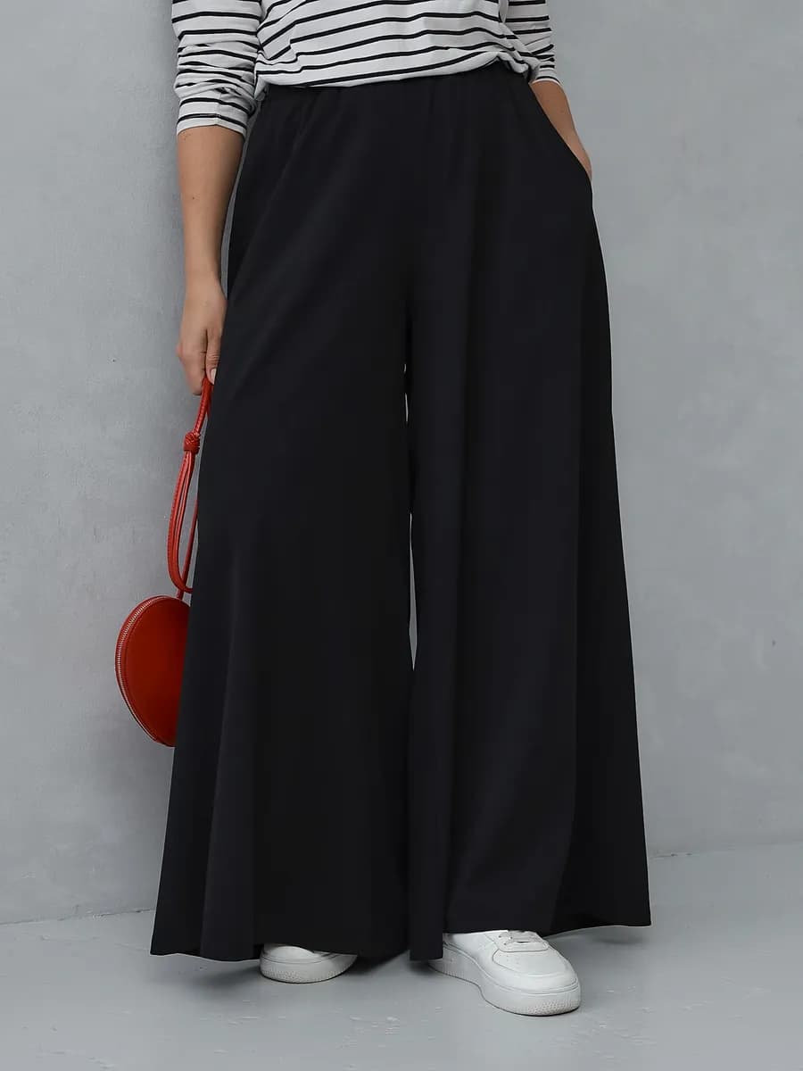 Брюки трикотаж широкие