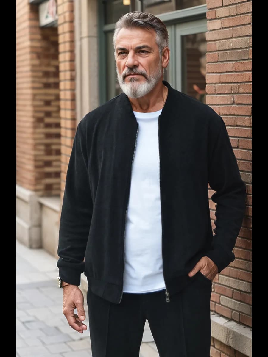 Костюм повседневный спортивный черный - фото 1