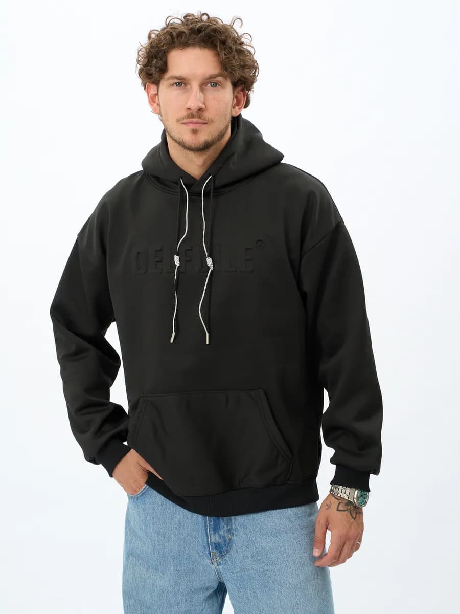 Худи оверсайз с капюшоном и начесом