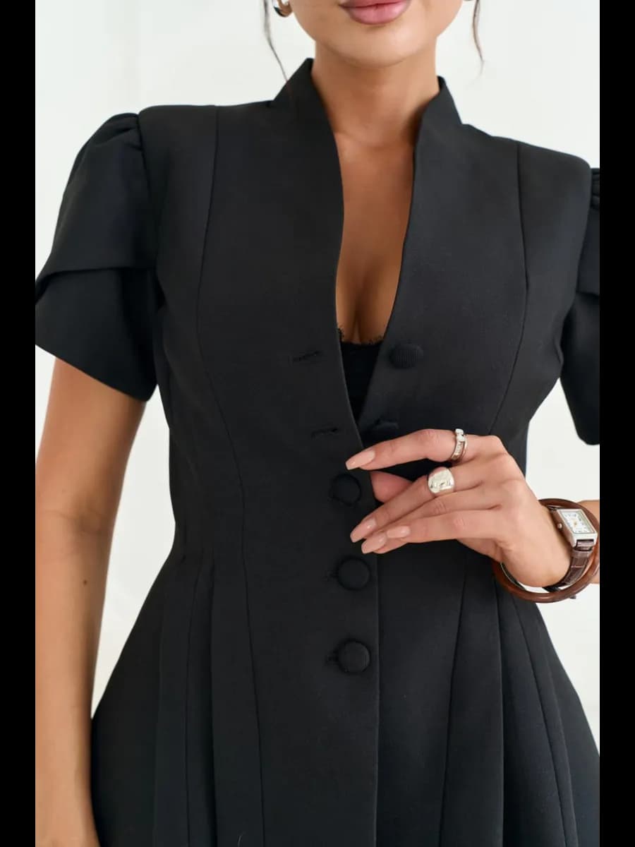 Платье пиджак офисное с баской