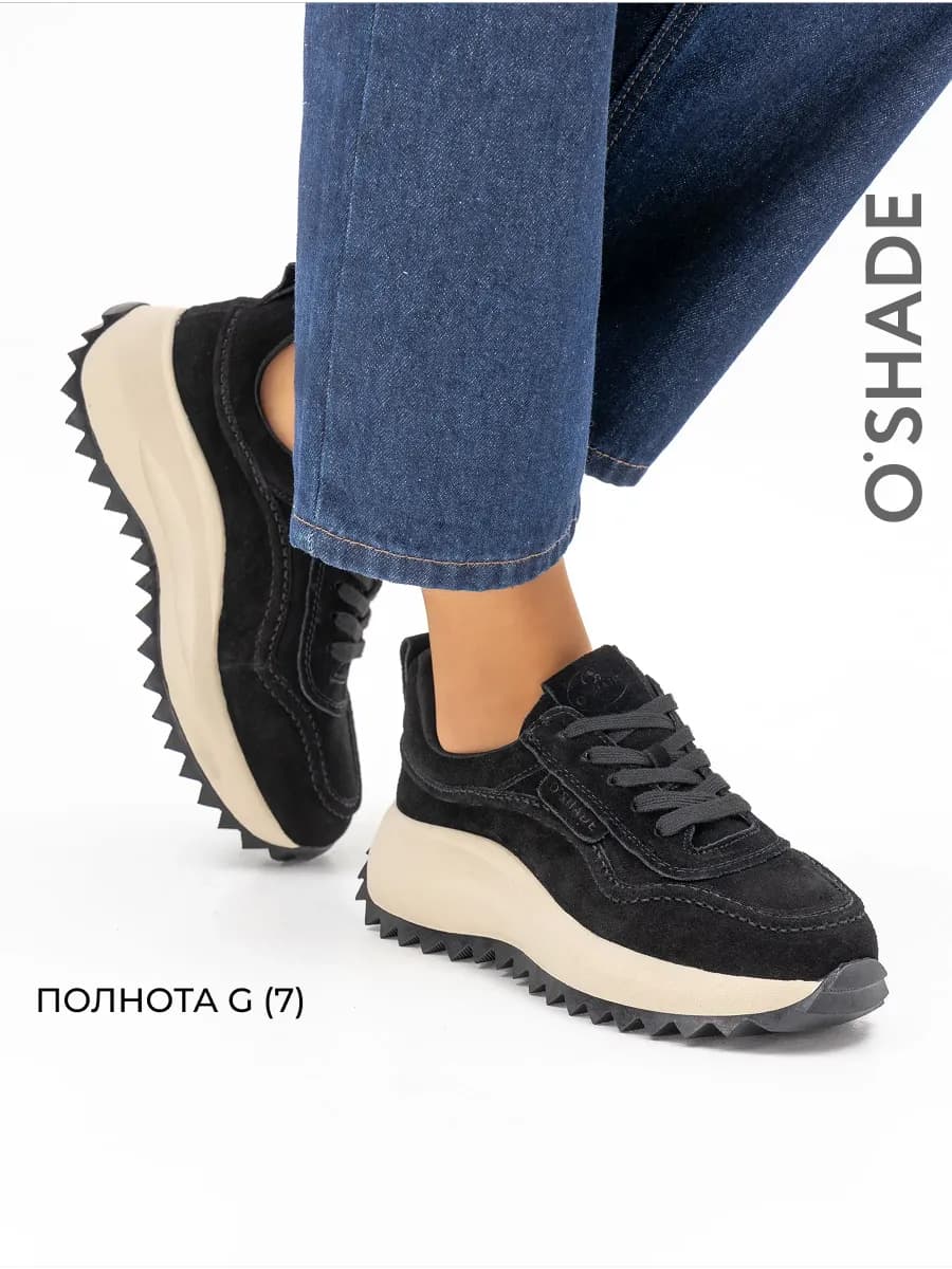 Кроссовки на платформе женские черные