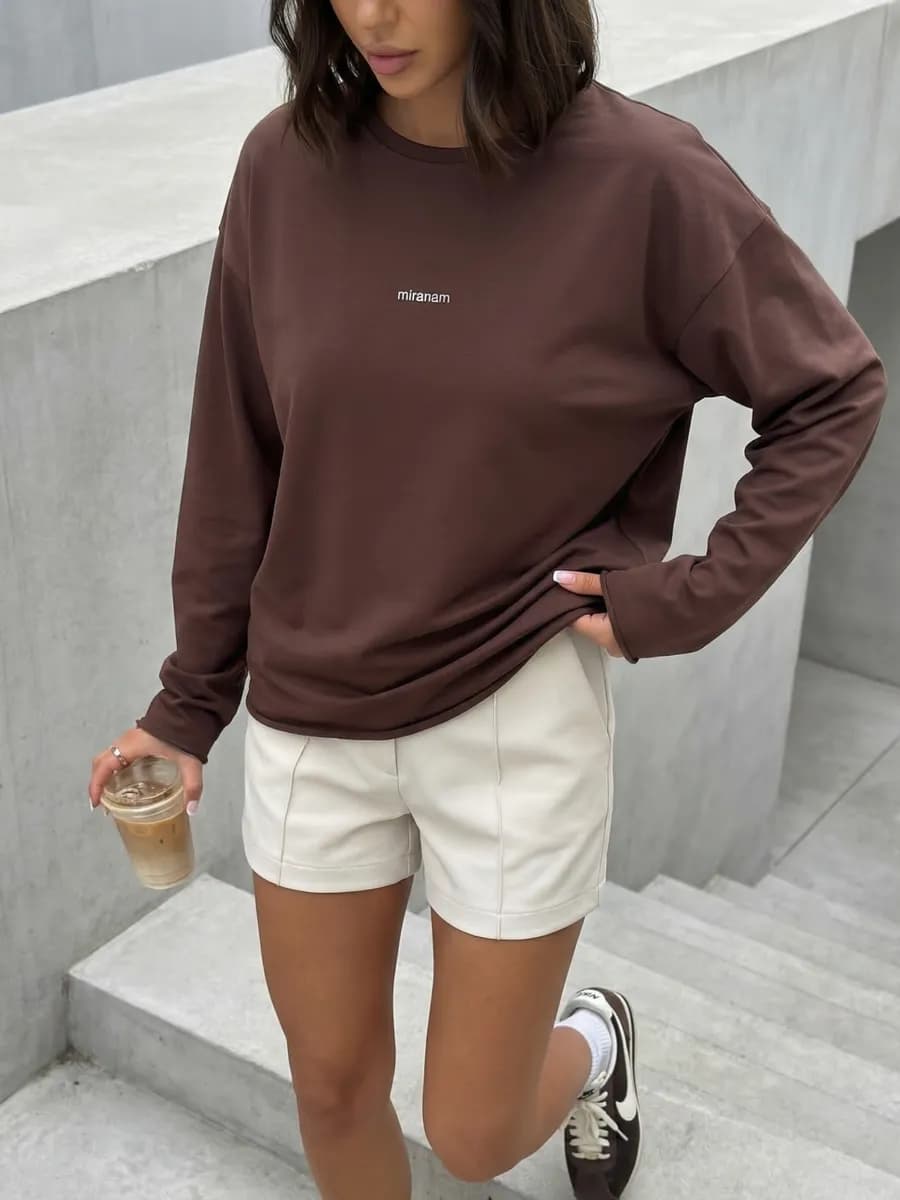 Лонгслив оверсайз с принтом