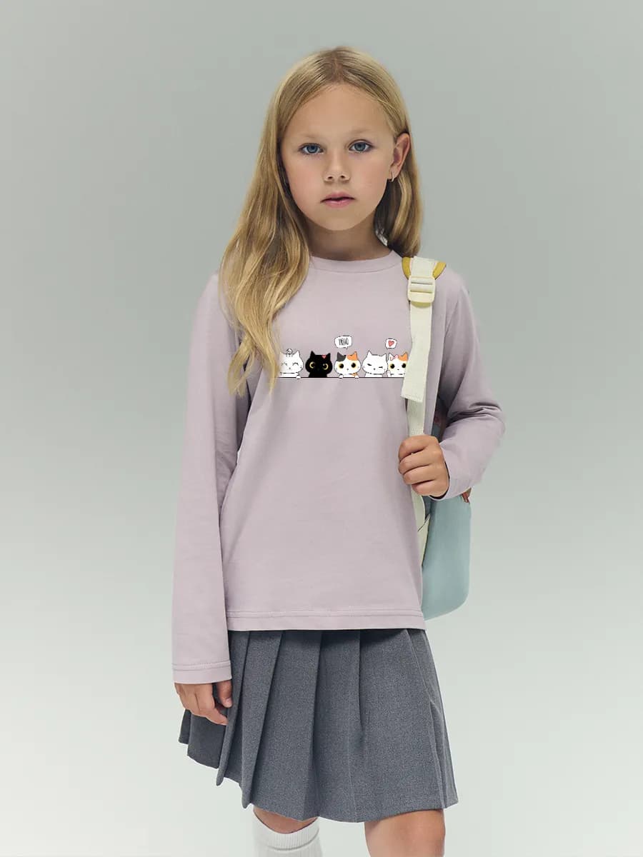 Лонгслив с принтом детский