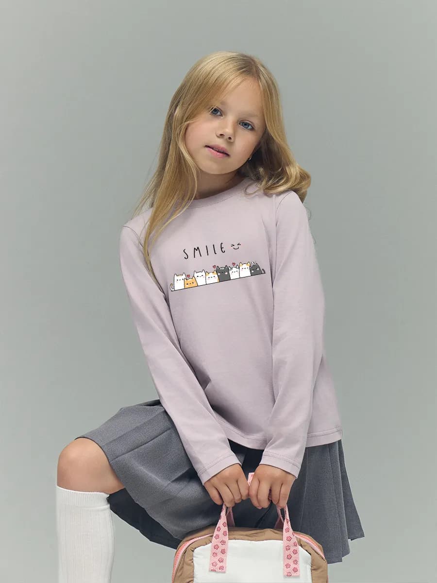 Лонгслив с принтом детский