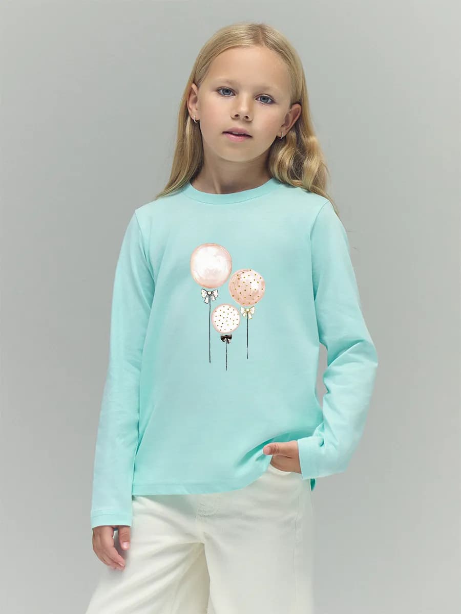 Лонгслив с принтом детский