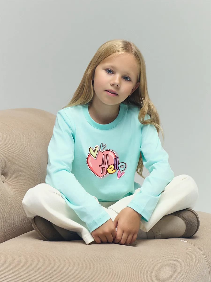 Лонгслив с принтом детский