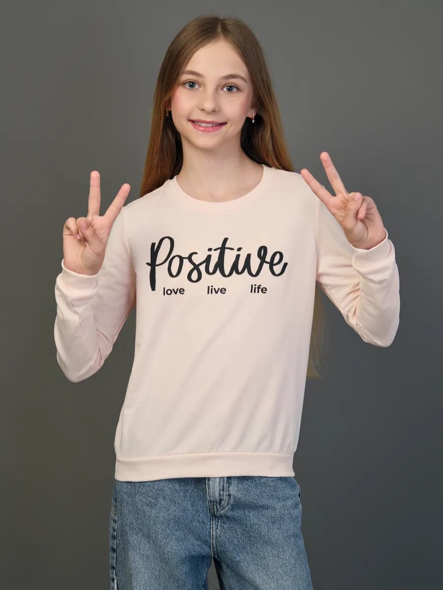 Толстовка свитшот без начеса с принтом