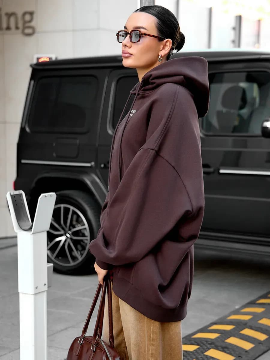 Худи ОВЕРСАЙЗ длинное теплое с начесом с капюшоном