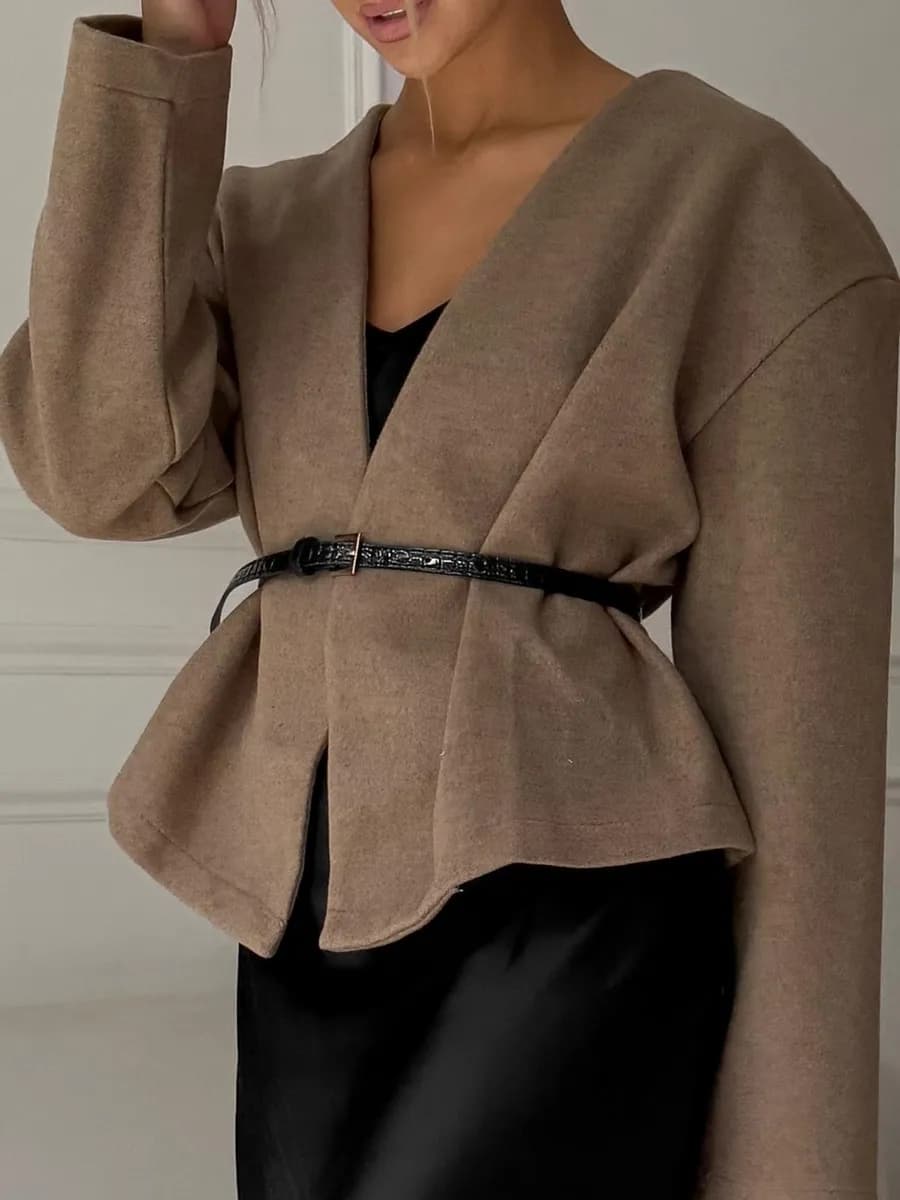 Кардиган укороченный с ремнем