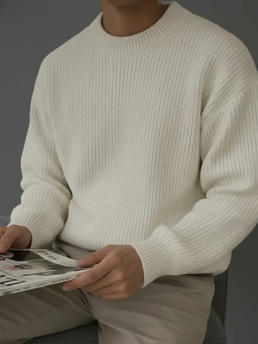 Свитер теплый оверсайз вязаный без горла