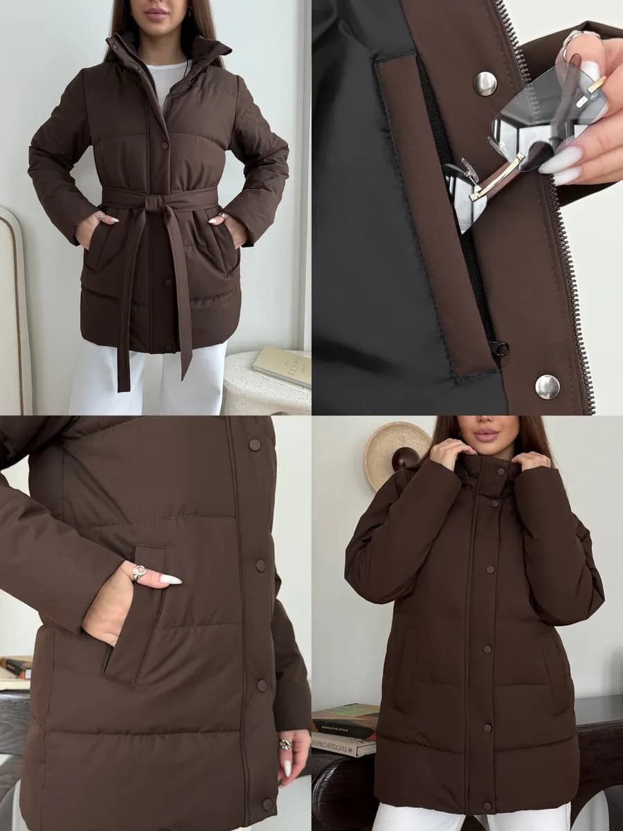 Куртка демисезонная с капюшоном удлиненная