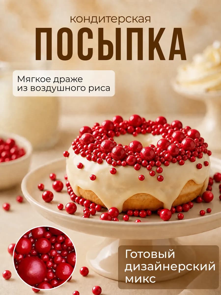 Посыпка кондитерская для торта драже зерновое