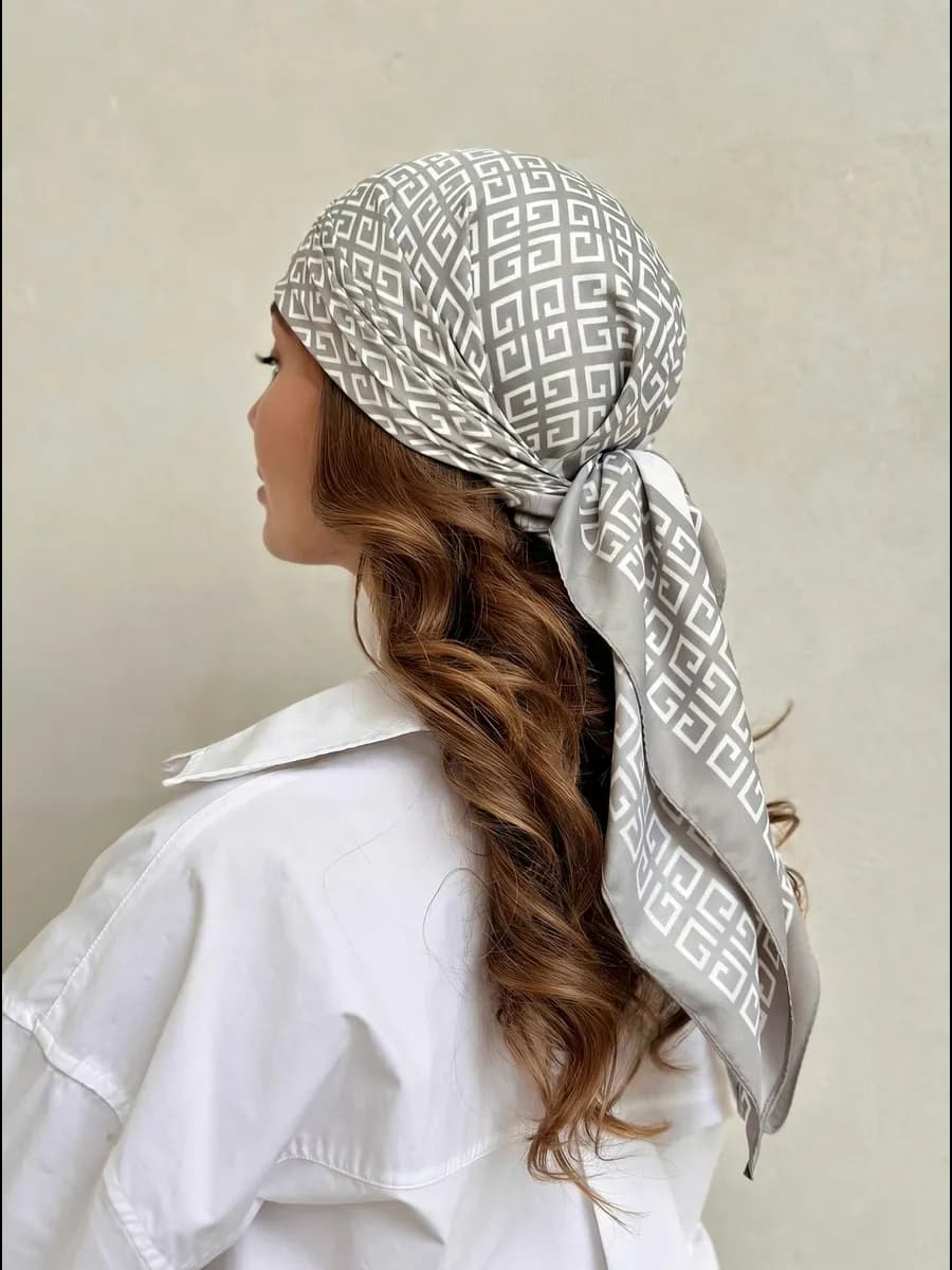 Платок Косынка бандана на голову шелковый летний