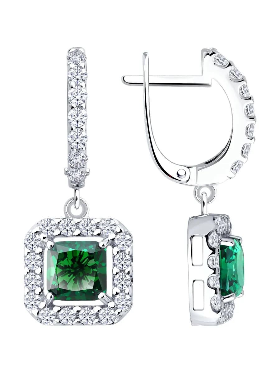 Серьги серебро 925 пробы висячие ювелирные