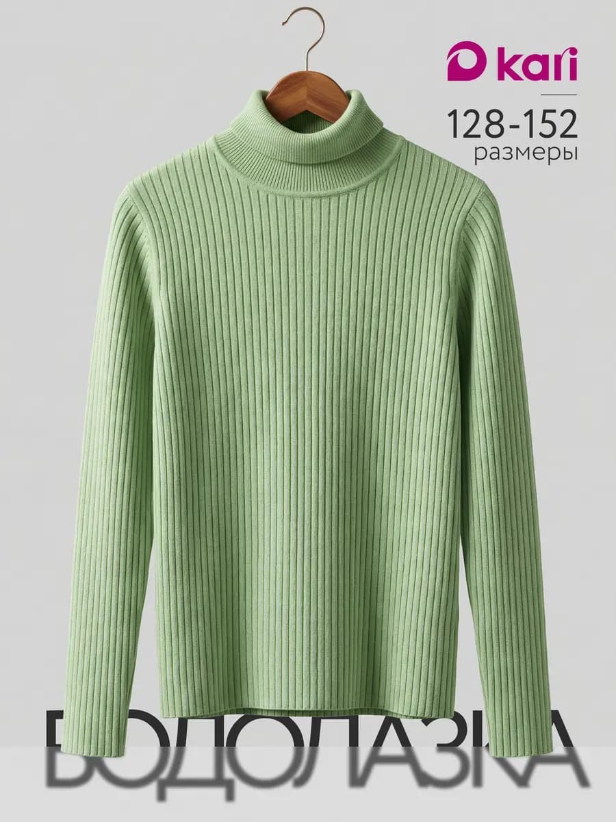 Водолазка для девочки лапша с воротником школьная