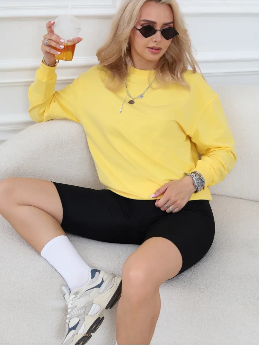 Свитшот оверсайз без начеса толстовка