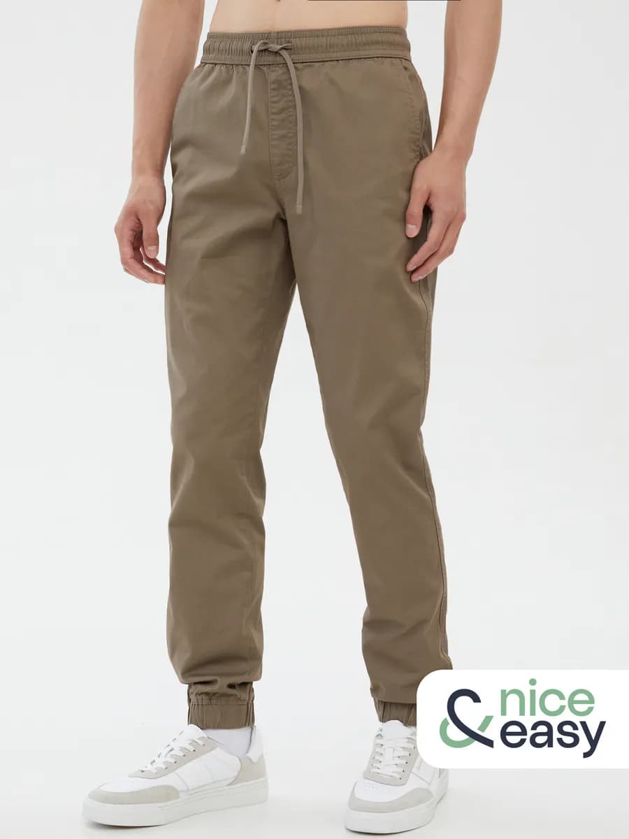 Мужские прямы брюки-джоггеры из хлопка