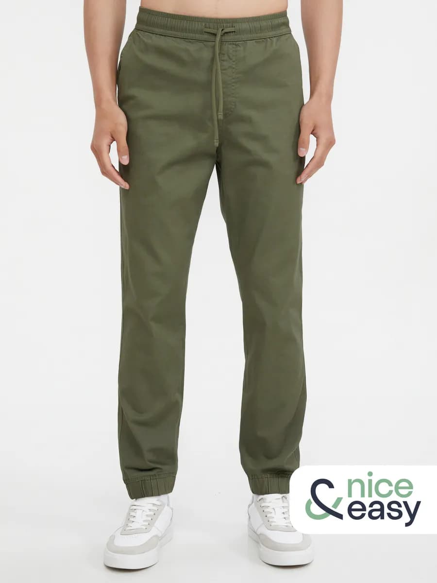 Мужские прямы брюки-джоггеры из хлопка