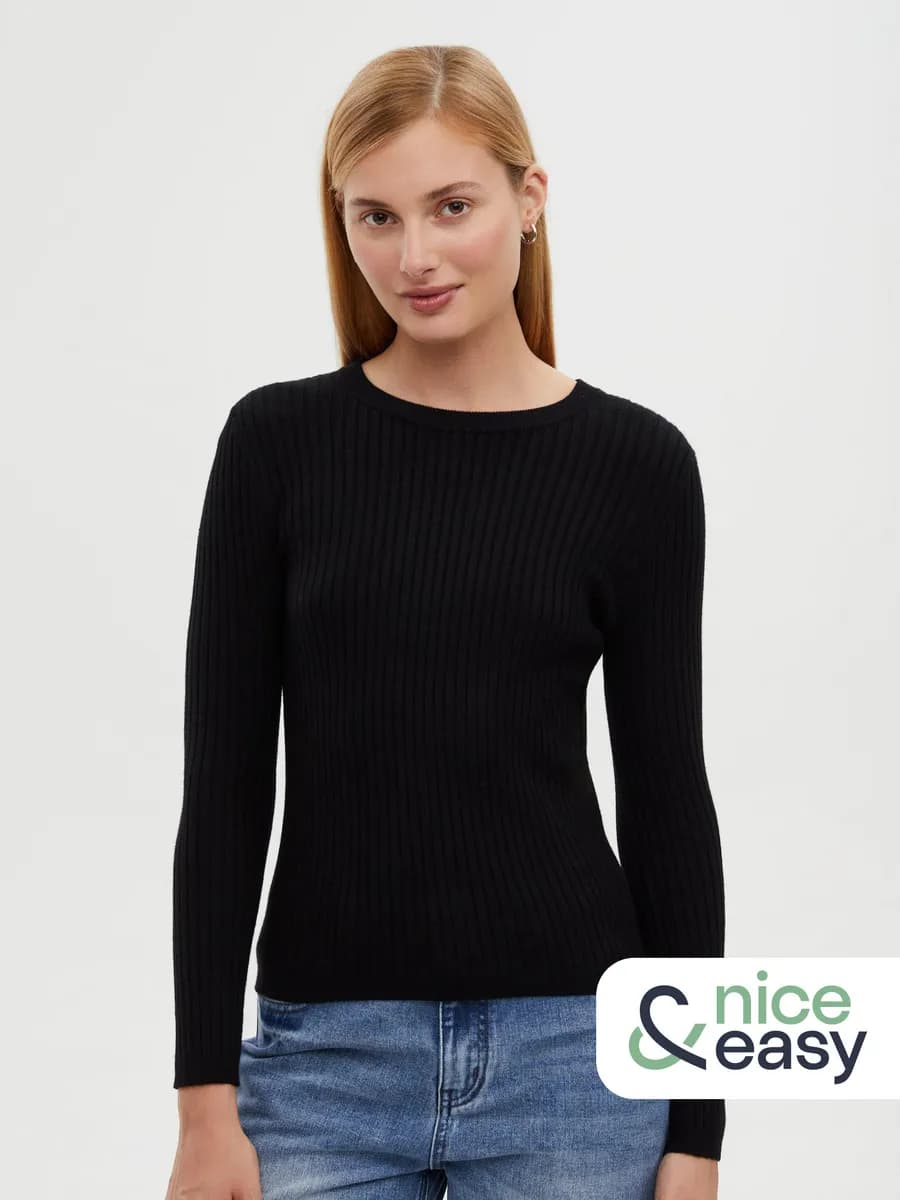 Трикотажный женский джемпер однотонный