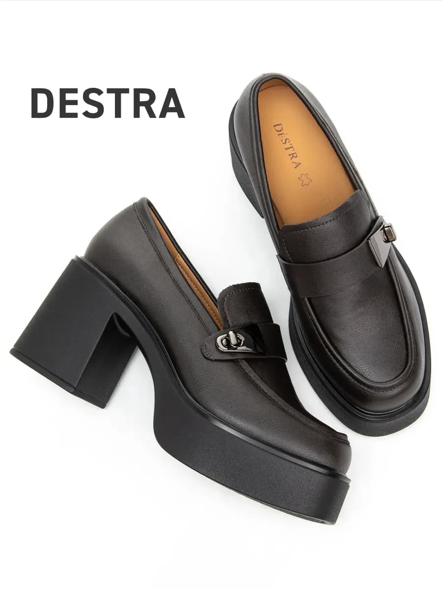 Туфли коричневые женские на каблуке