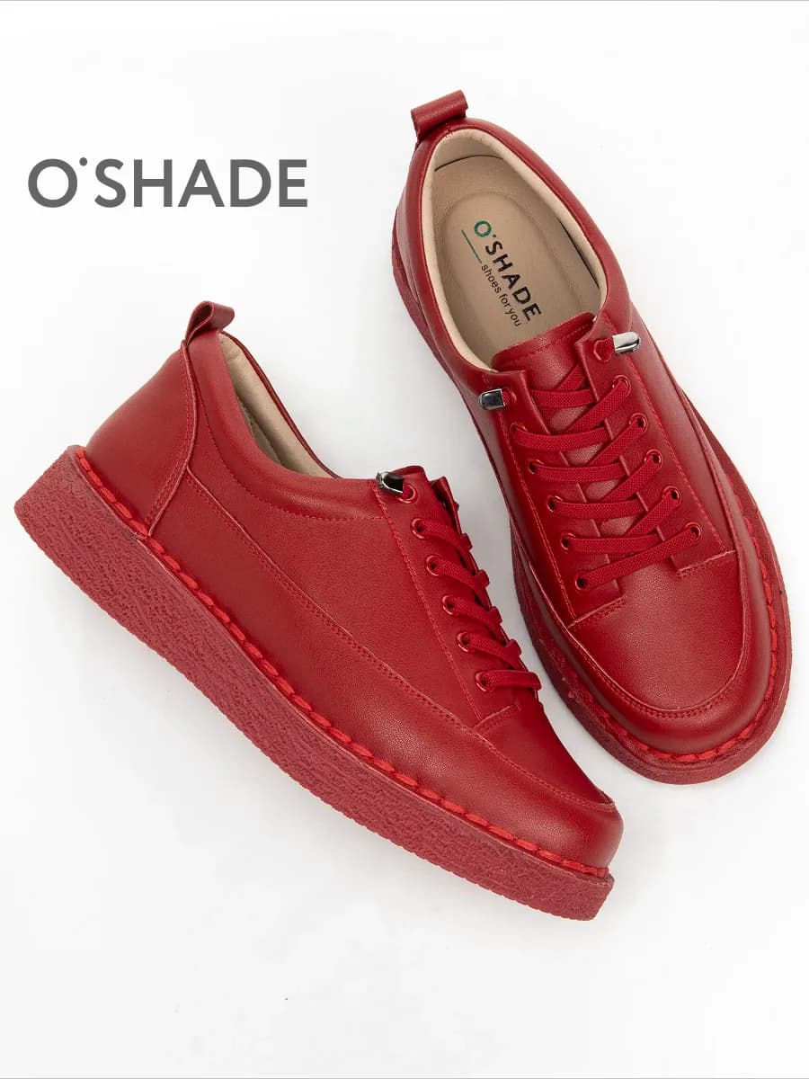 Полуботинки женские красные - фото 1