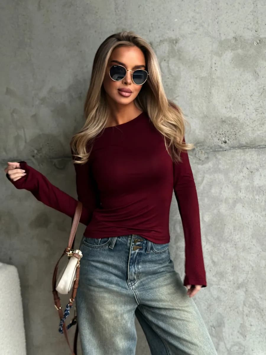 Полупрозрачный лонгслив с длинным рукавом