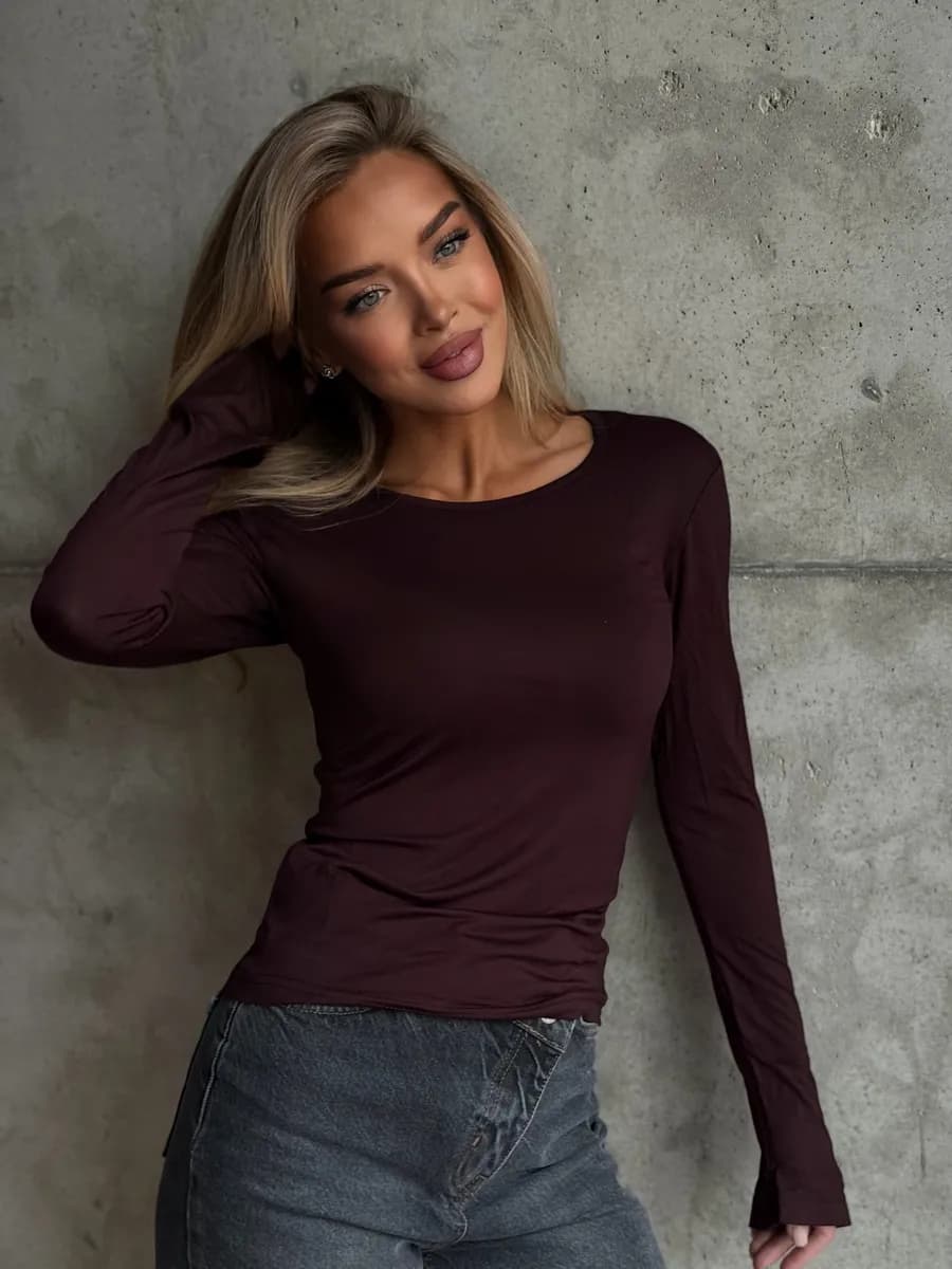 Полупрозрачный лонгслив с длинным рукавом