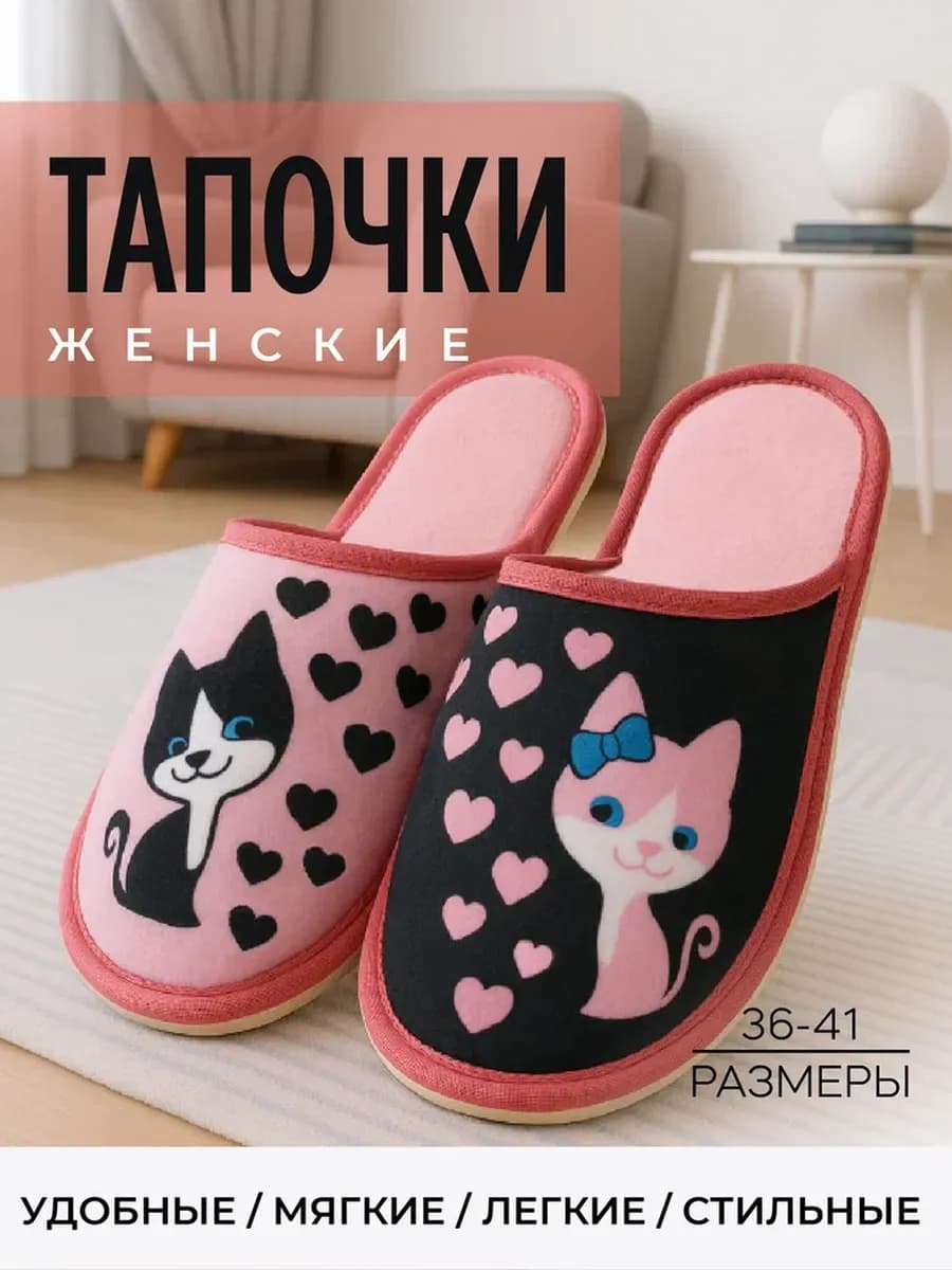 Тапочки домашние закрытые комнатные