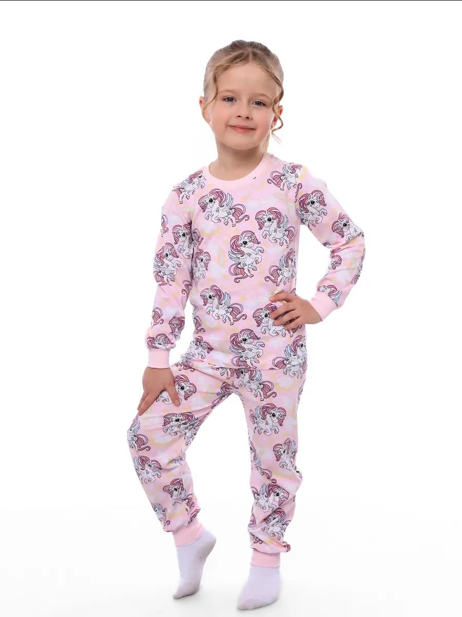 пижама для девочки со штанами и с принтом