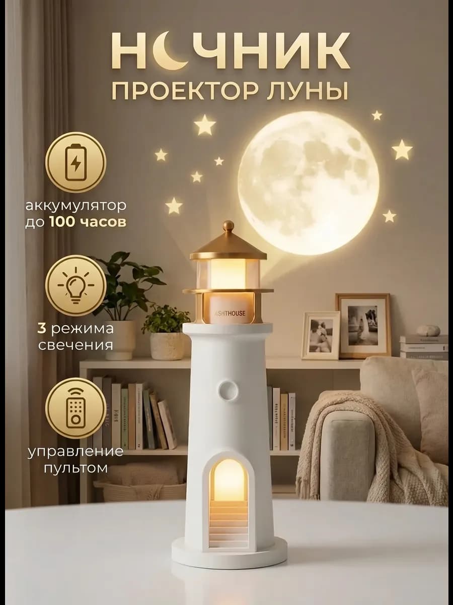 Ночник детский проектор маяк