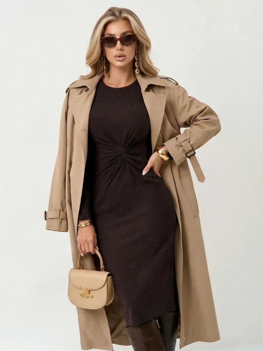 Платье вечернее миди с драпировкой