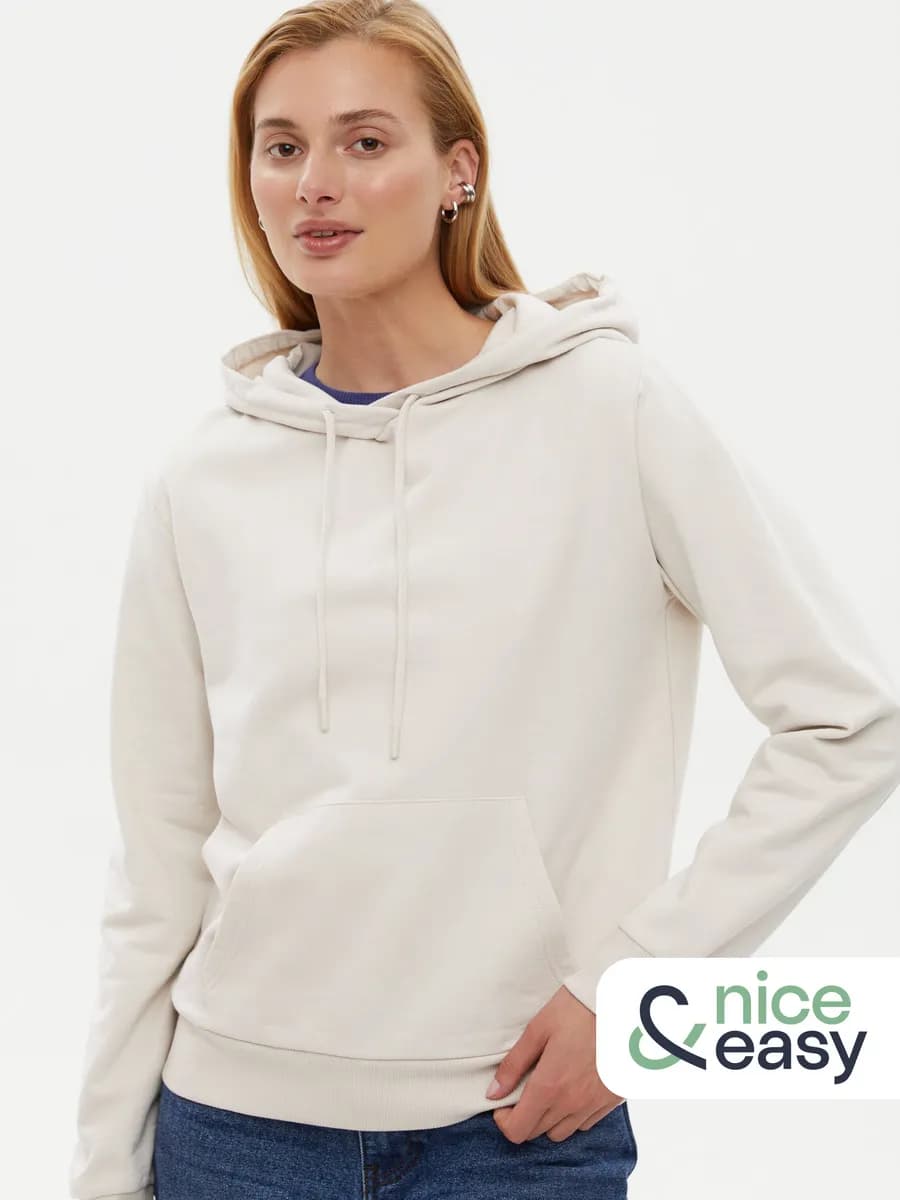 Женский тёплый худи из хлопка с начёсом