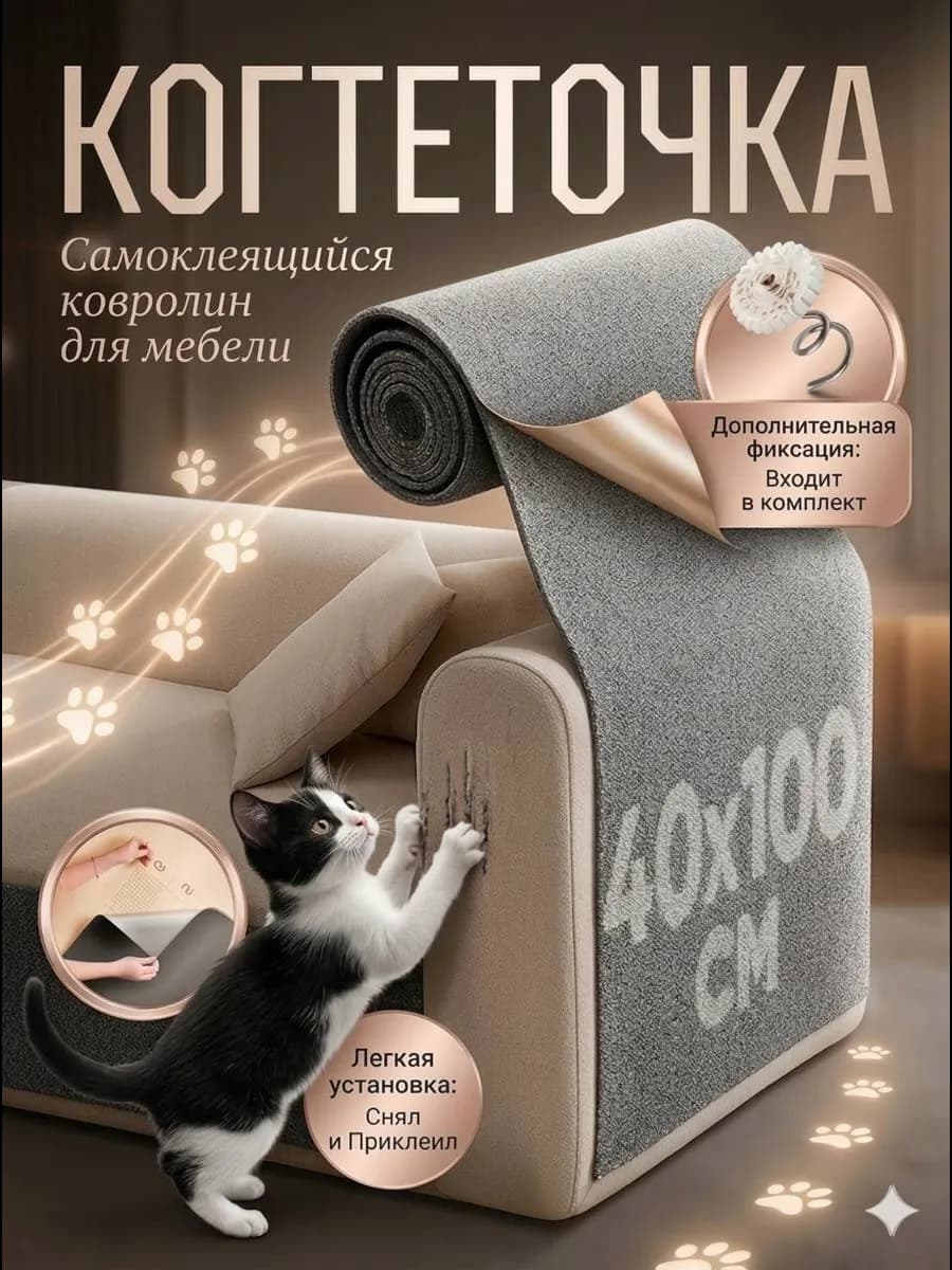 Когтеточка для кошки на стену самоклеящаяся