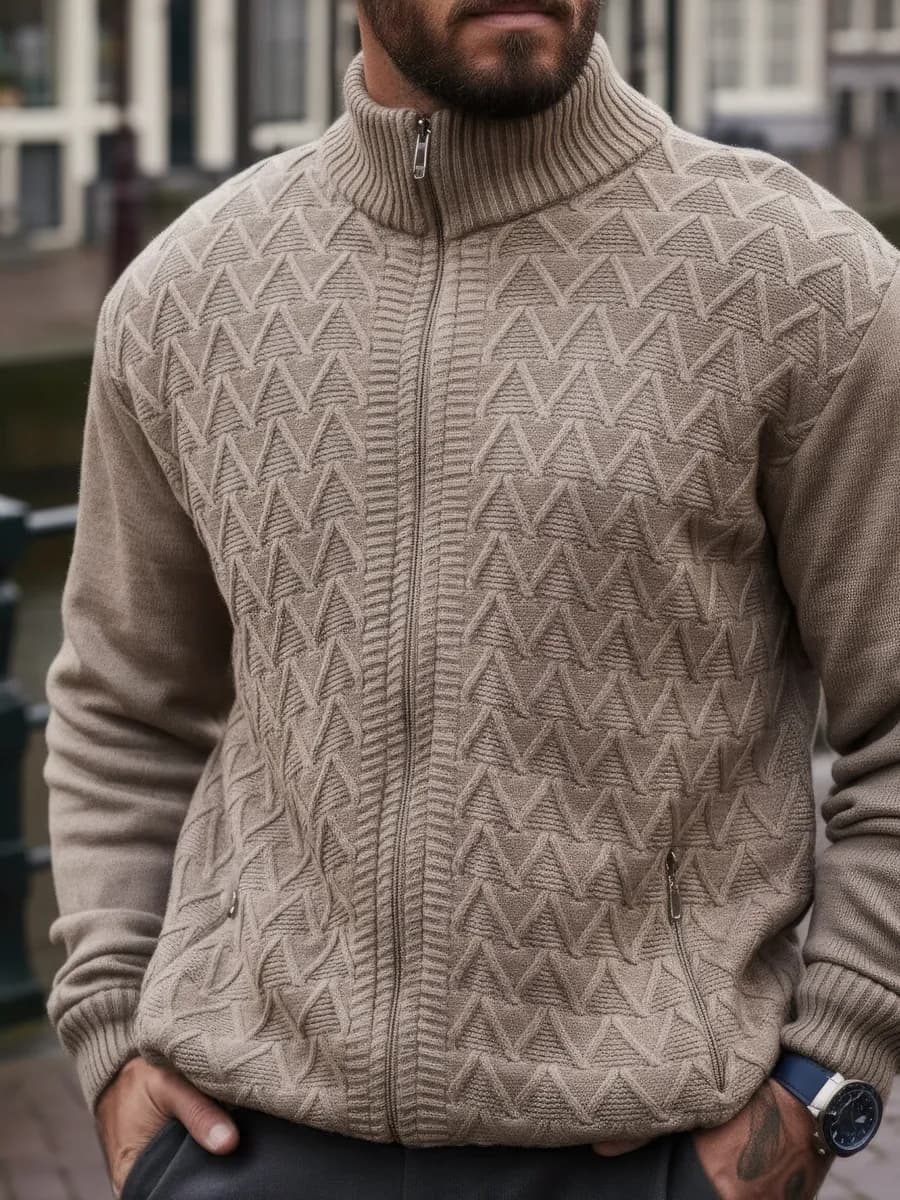 Кардиган шерстяной на молнии пряжа Турция