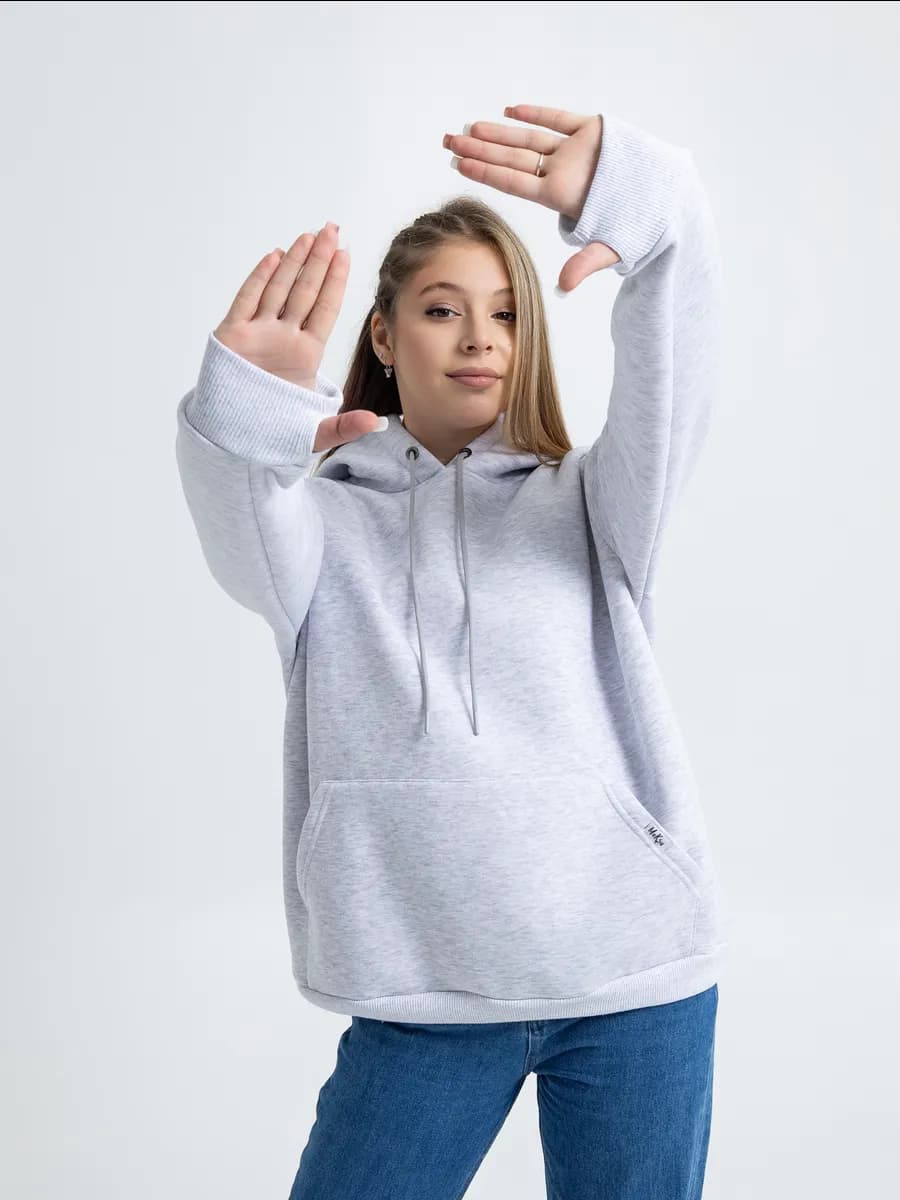 Худи для подростка с начесом оверсайз