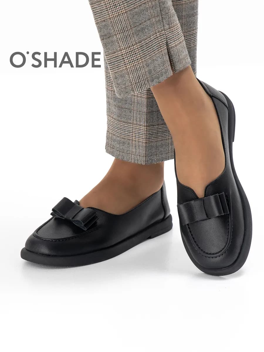 Балетки женские натуральная кожа черные