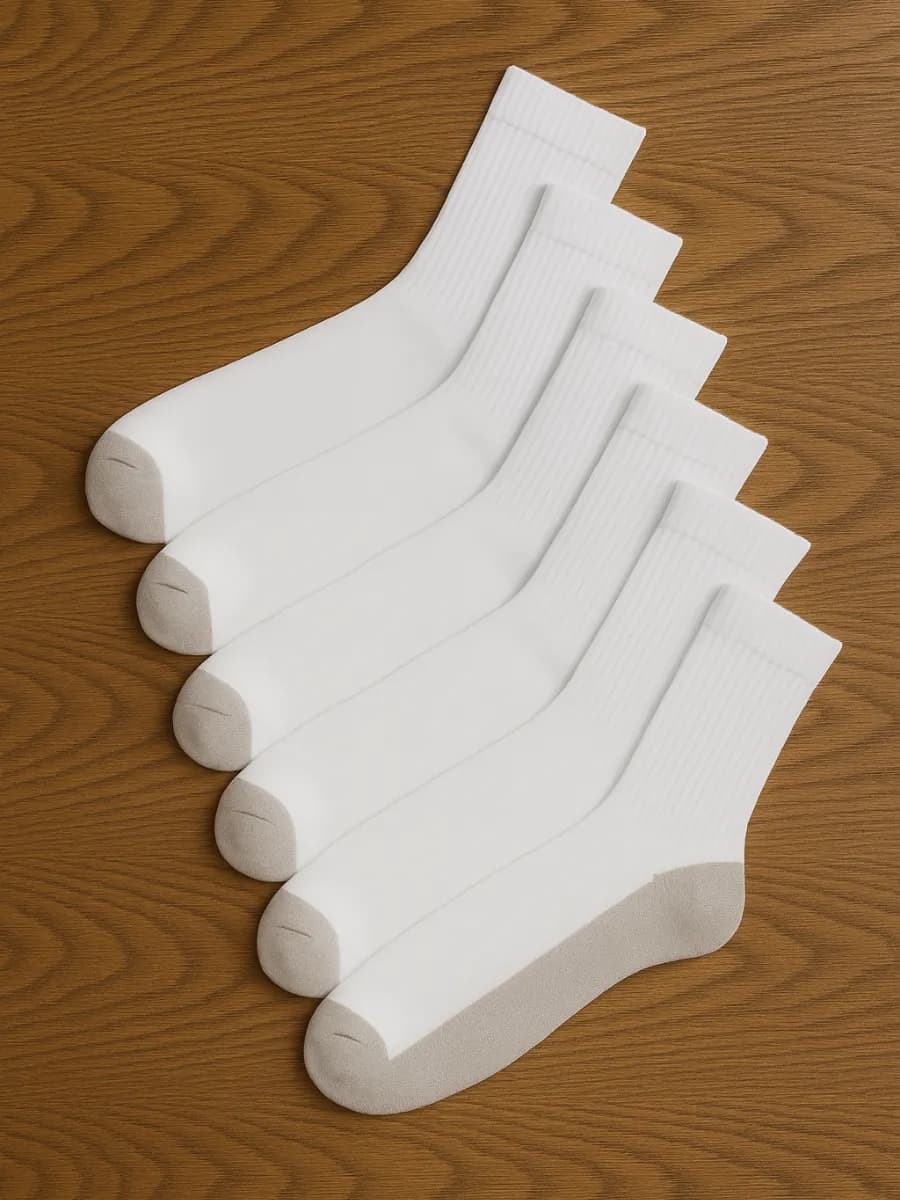 Носки белые с серой подошвой - фото 1