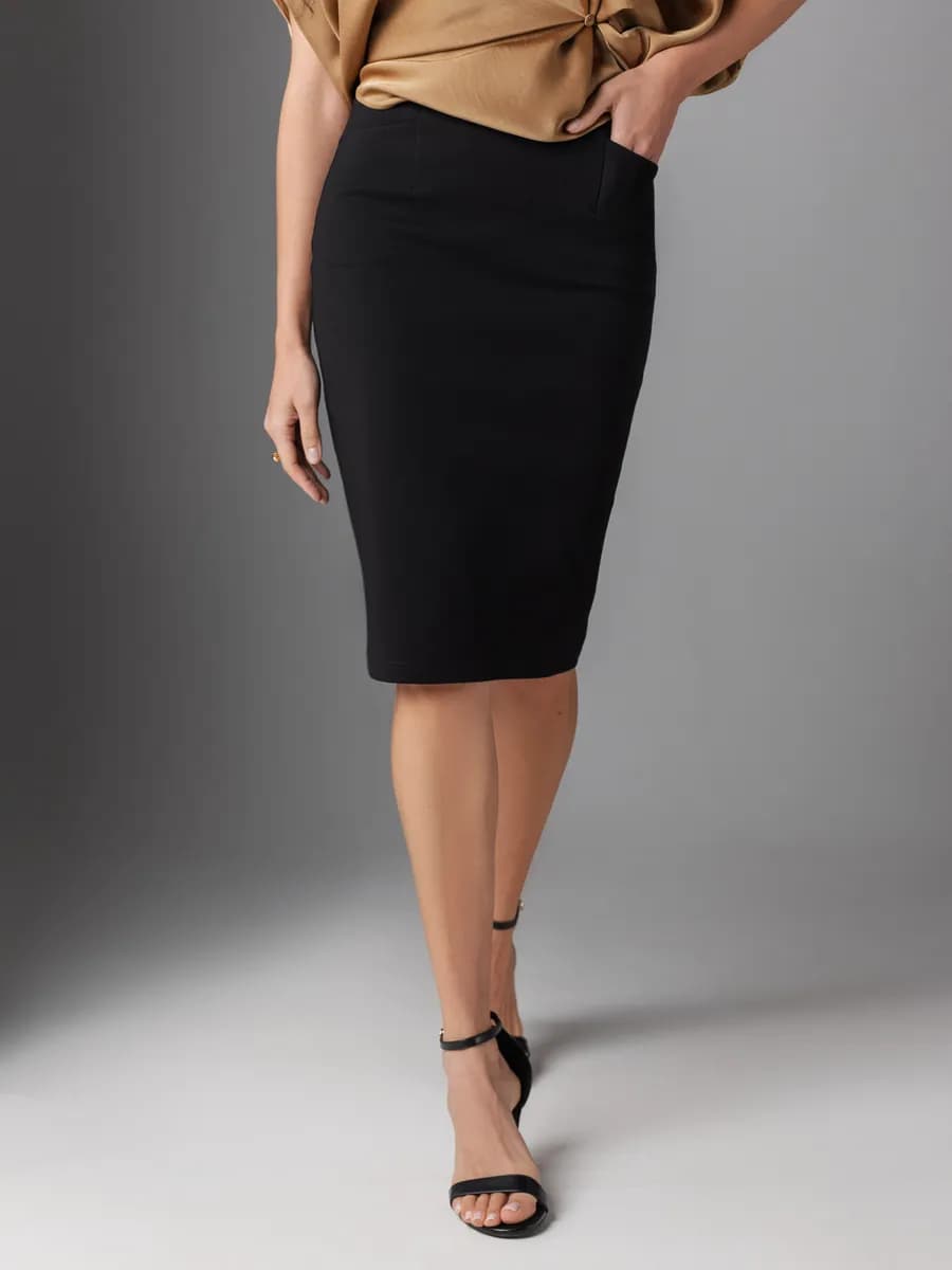 Юбка с карманами карандаш офисная