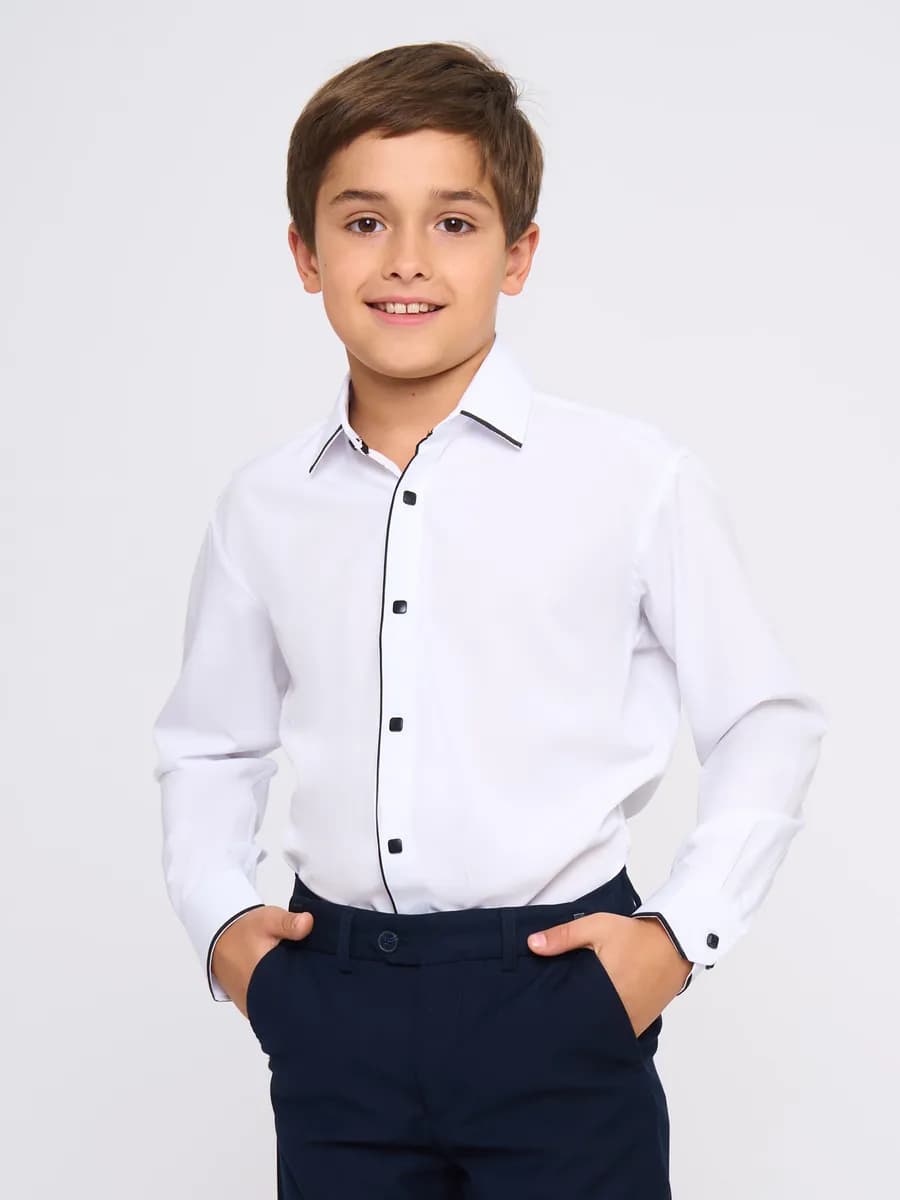 Рубашка школьная с длинным рукавом