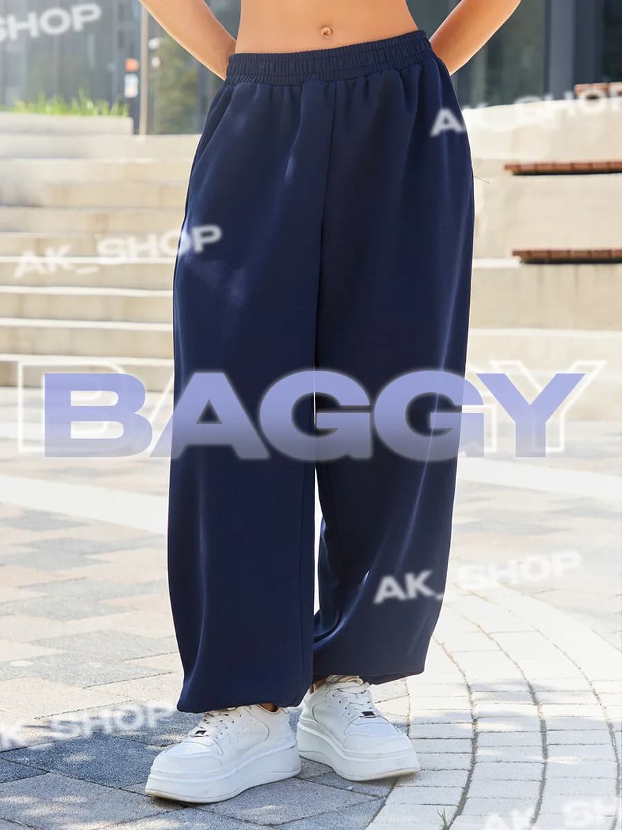 Спортивные штаны оверсайз без начеса на резинке