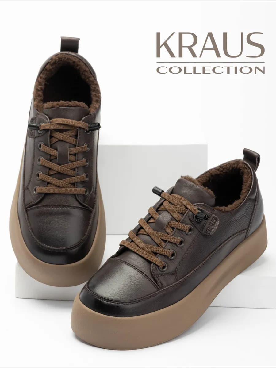 Полуботинки женские зимние кожаные