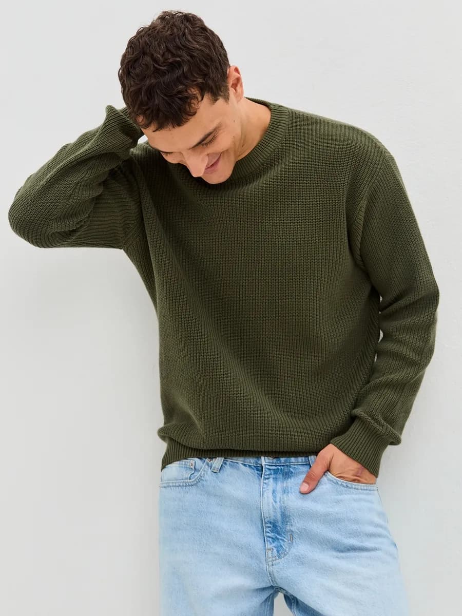 Джемпер хлопок вязаный классический свитер