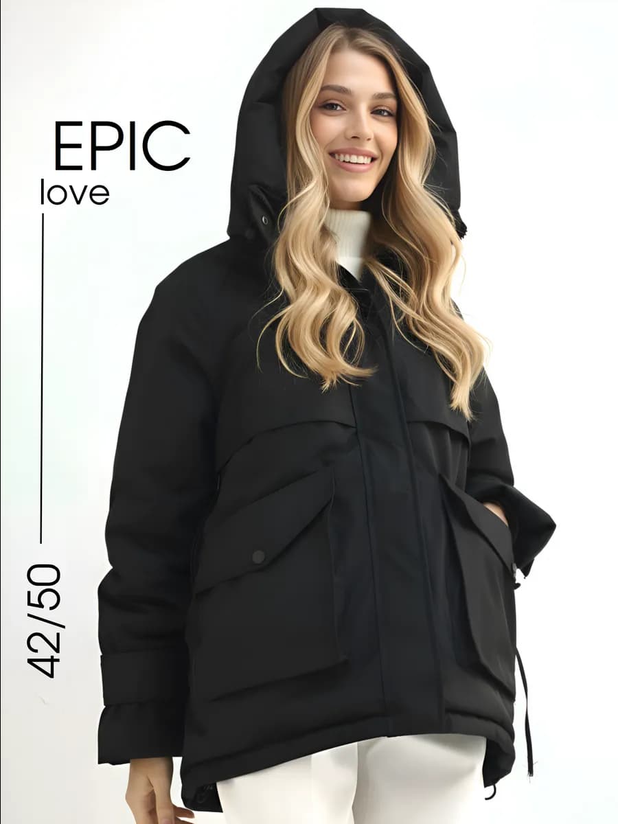 Куртка демисезонная оверсайз с капюшоном