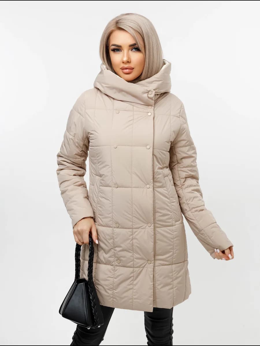 Пальто женское демисезонное с капюшоном