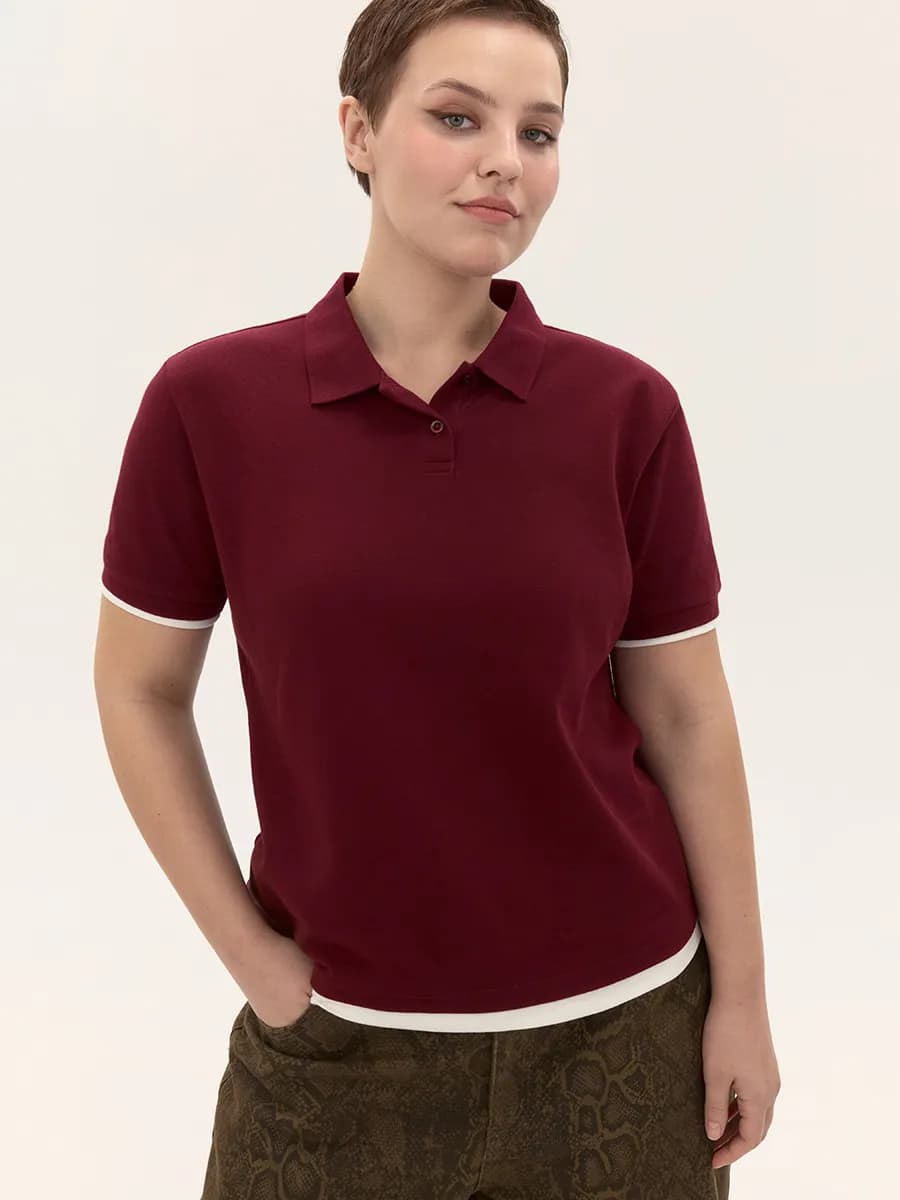 PLUS SIZE Футболка поло больших размеров из трикотажа