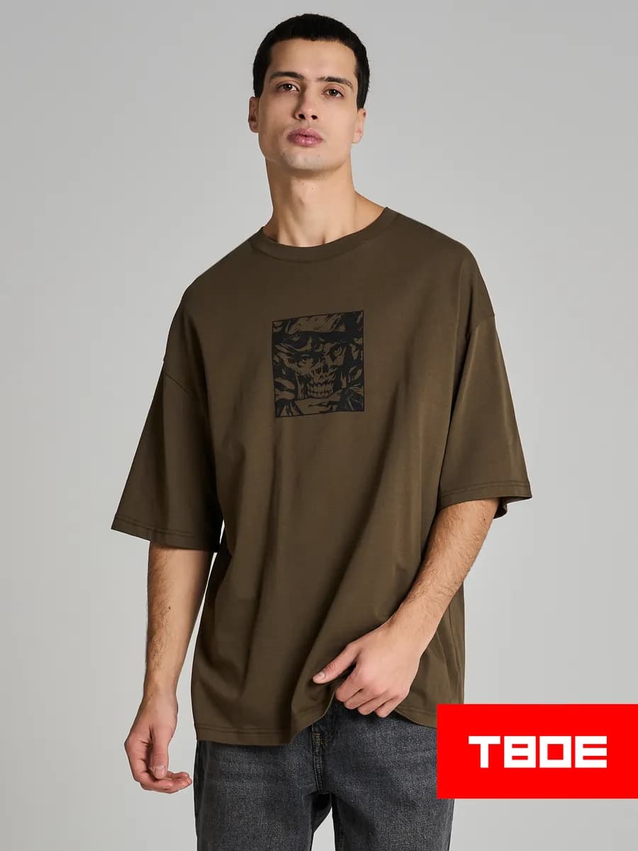 Футболка оверсайз с принтом - фото 1