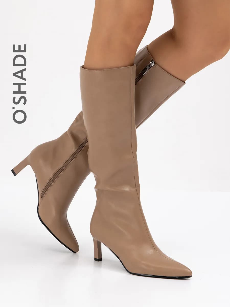 O'SHADE Сапоги бежевые женские демисезон - фото 1