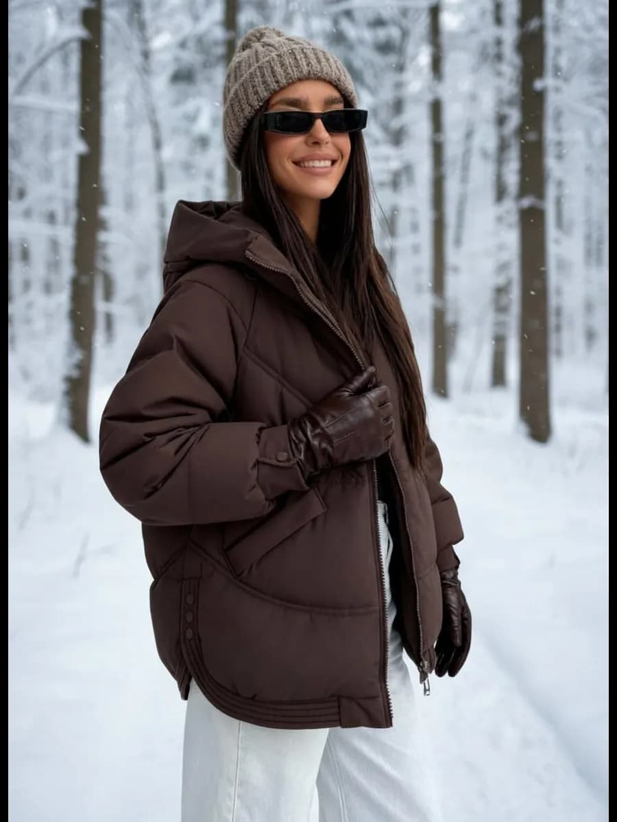 Куртка демисезонная оверсайз с капюшоном