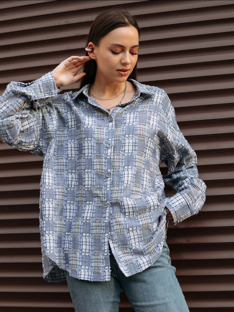 Рубашка в клетку оверсайз