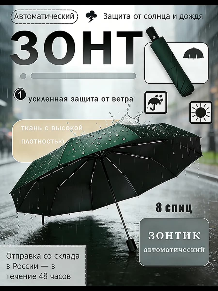 Зонт автомат легкий антиветер